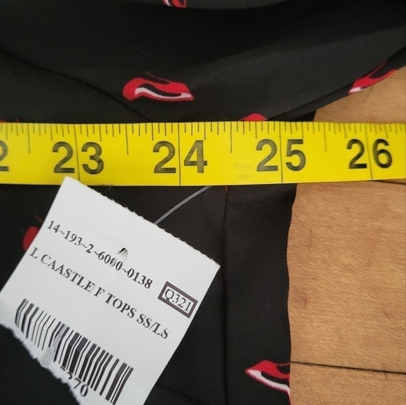 Red Heel Novalty Print Longsleeve Tunic Size 18 - Picture 8 of 9